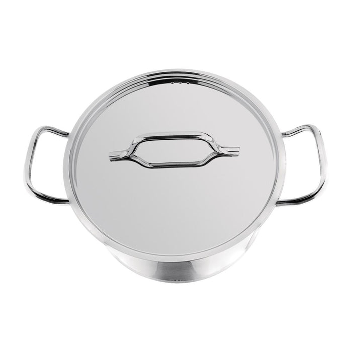 Nisbets Essentials Stainless Steel Stew Pot With Lid 24cm Nisbets Essentials