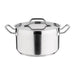 135(H)x240(Ø)mm. Capacity: 5.6Ltr. Material: Stainless steel. Induction compatible. Lid included.