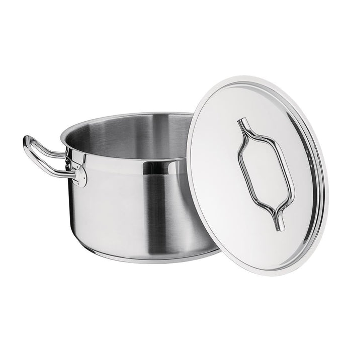 Nisbets Essentials Stainless Steel Stew Pot With Lid 24cm Nisbets Essentials