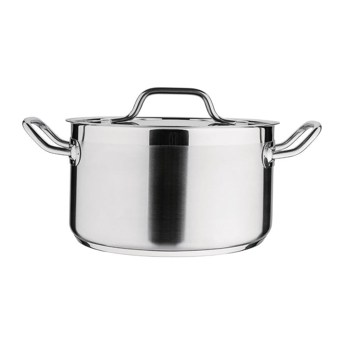 Nisbets Essentials Stainless Steel Stew Pot With Lid 24cm Nisbets Essentials