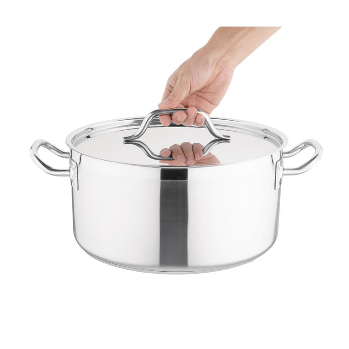 Nisbets Essentials Stainless Steel Stew Pot With Lid  32cm Nisbets Essentials
