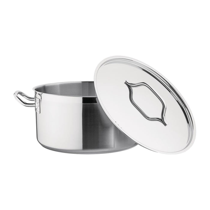 Nisbets Essentials Stainless Steel Stew Pot With Lid  32cm Nisbets Essentials