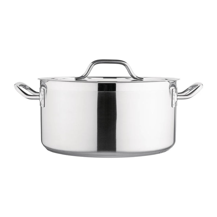 Nisbets Essentials Stainless Steel Stew Pot With Lid  32cm Nisbets Essentials