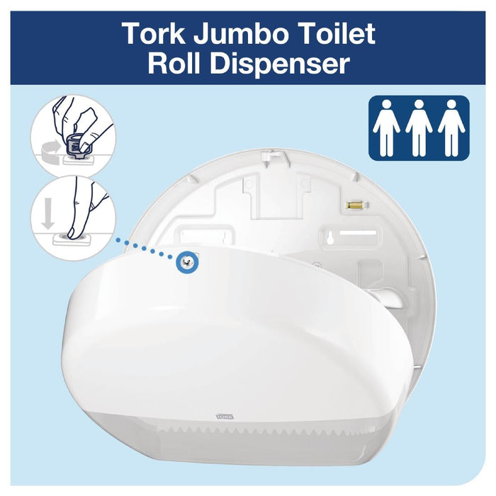 Tork Jumbo Toilet Roll Dispenser White Tork