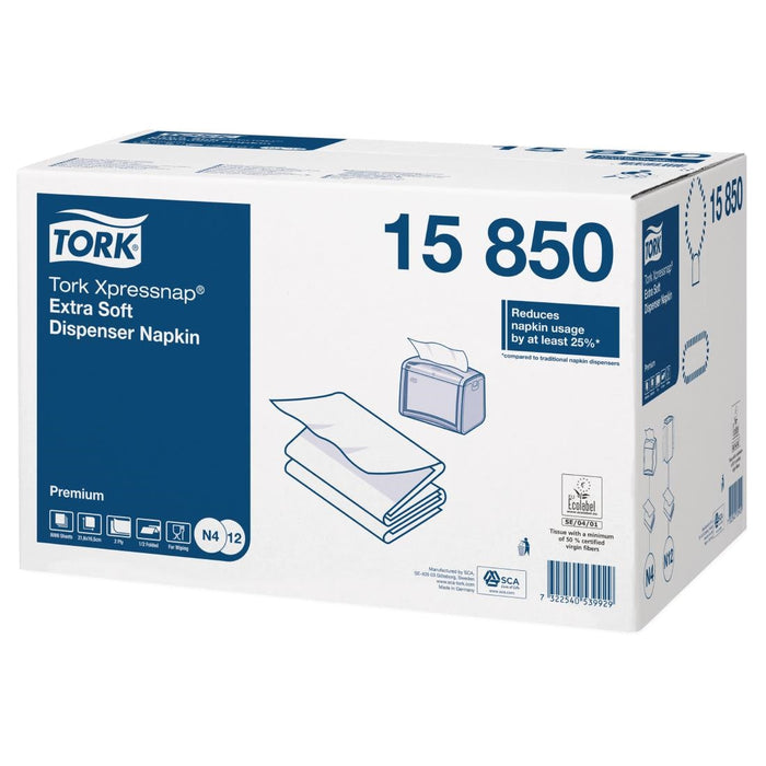 Tork Xpressnap Extra Soft Dispenser Napkin White 2Ply 1/2 Fold (8 Pack) Tork