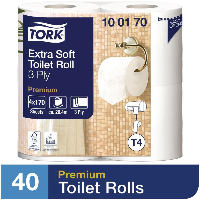 Tork Extra Soft Premium Toilet Paper 3-Ply 20.4m (40 pack) Tork