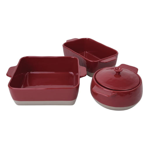 Olympia Red And Taupe Ceramic Roasting Dish Olympia