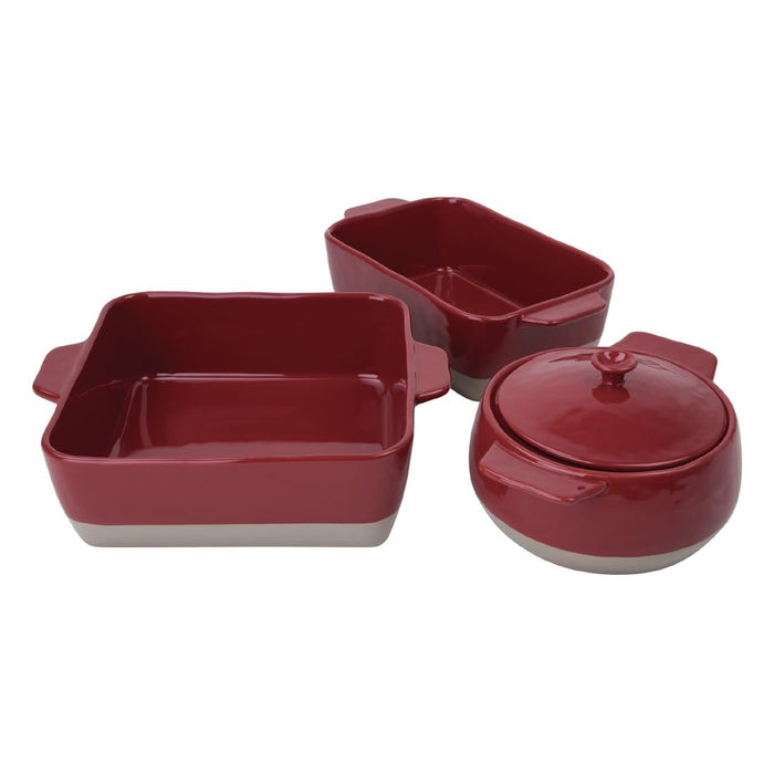 Olympia Red And Taupe Ceramic Roasting Dish Olympia