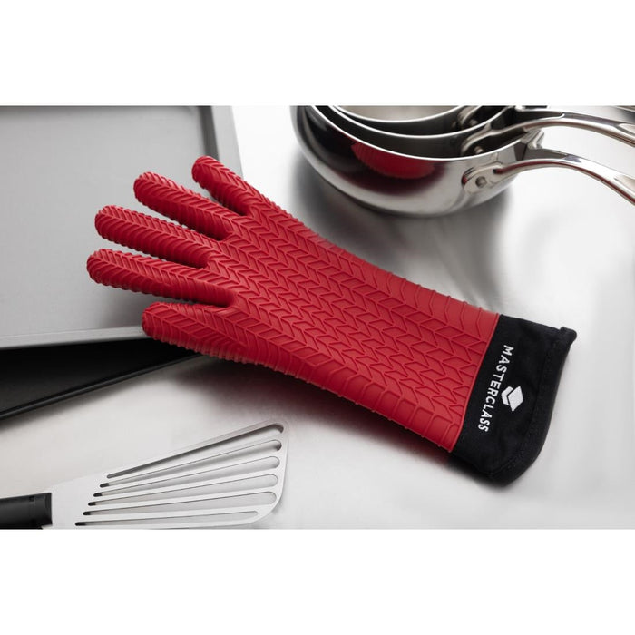 MasterClass Seamless Silicone Oven Glove with Cotton Sleeve Kitchen Craft