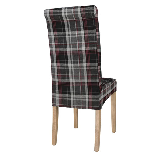 Bolero Austin Dining Chairs Grey Tartan (2 Pack) Bolero