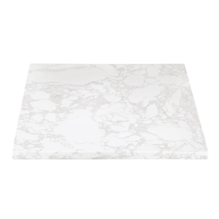 Bolero Square Marble Effect Tabletop White 600mm Bolero