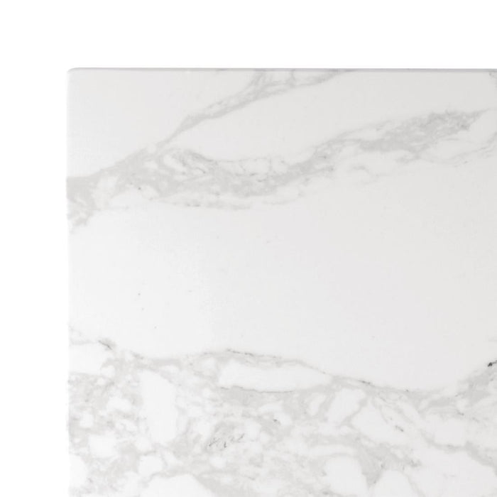 Bolero Square Marble Effect Tabletop White 600mm Bolero