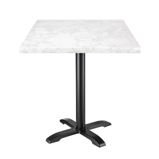 Bolero Square Marble Effect Tabletop White 600mm Bolero