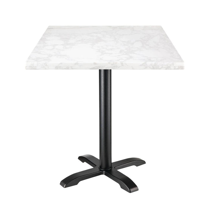 Bolero Square Marble Effect Tabletop White 600mm Bolero
