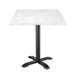 Bolero Square Marble Effect Tabletop White 600mm Bolero