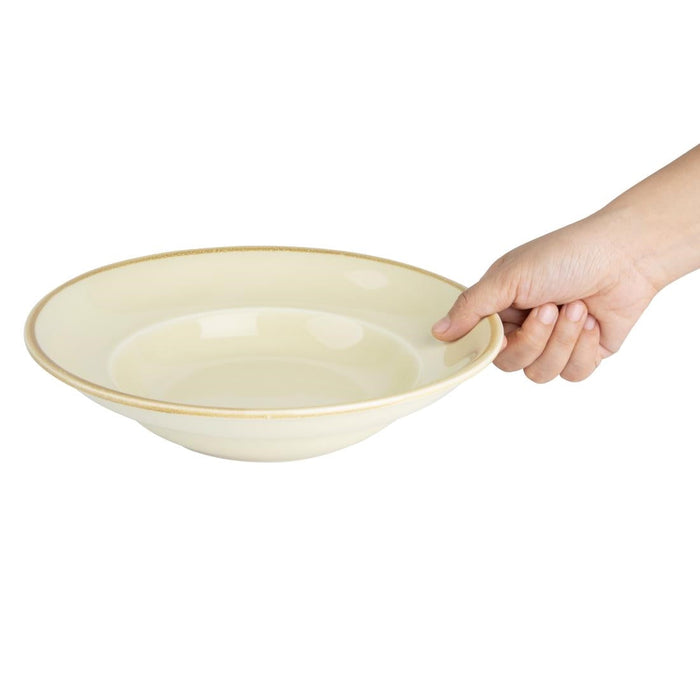 Olympia Kiln Pasta Bowls Sandstone 250mm (4 Pack) Olympia