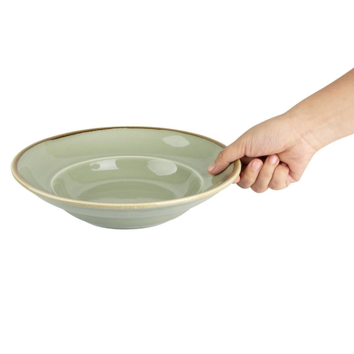Olympia Kiln Pasta Bowls Moss 250mm (4 Pack) Olympia