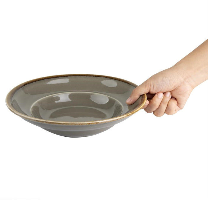 Olympia Kiln Pasta Bowls Smoke 250mm (4 Pack) Olympia