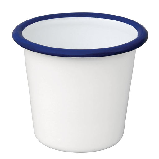 Olympia Enamel Sauce Cup White and Blue (6 Pack) Olympia