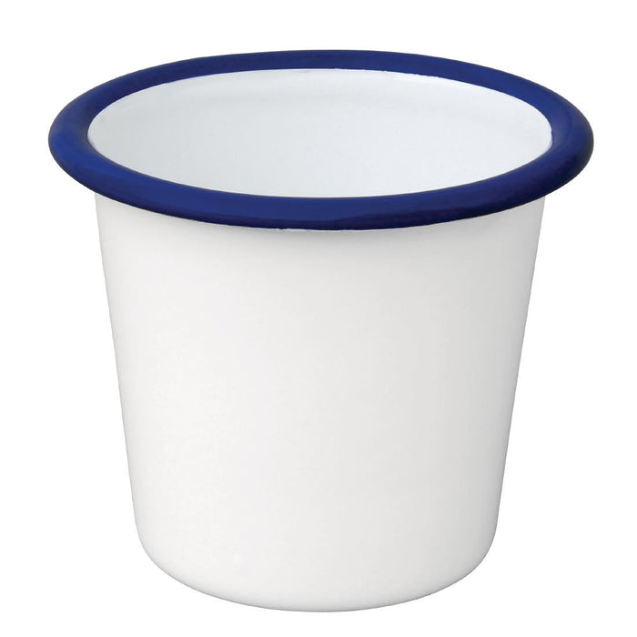 Olympia Enamel Sauce Cup White and Blue (6 Pack) Olympia