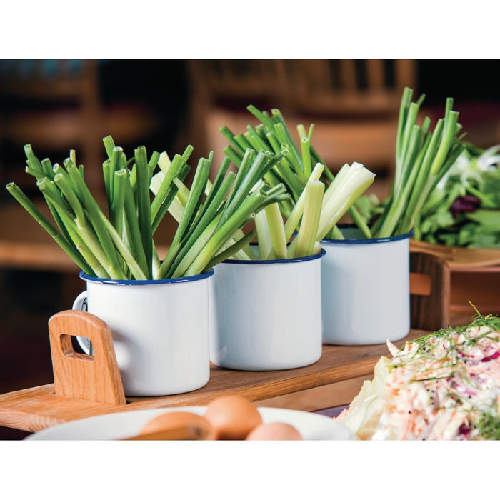 Olympia Large Enamel Soup Mugs 670ml (6 Pack) Olympia