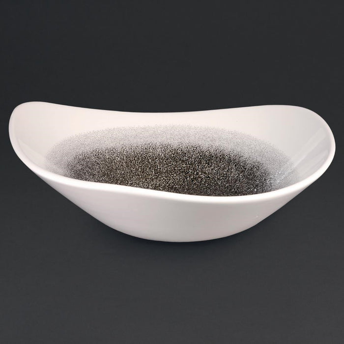 Churchill Studio Prints Raku Trace Triangular Bowl Quartz Black 235mm (12 Pack) Churchill