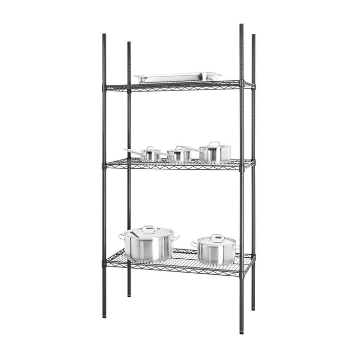 Nisbets Essentials 3 Tier Coated Shelving Unit 1820 x 915 x 457mm Nisbets Essentials