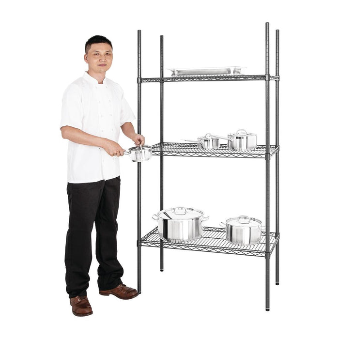Nisbets Essentials 3 Tier Coated Shelving Unit 1820 x 915 x 457mm Nisbets Essentials