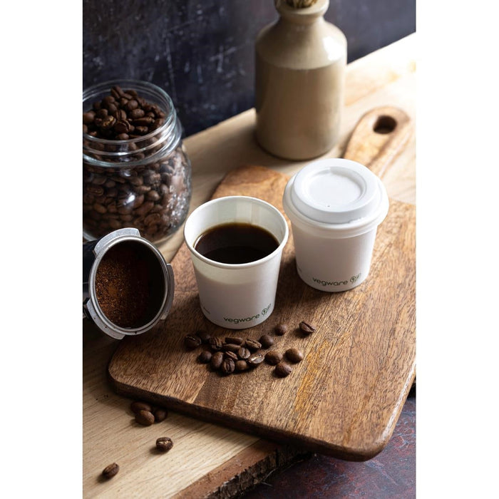 Vegware 62-Series CPLA Hot Cup Lid - 4oz (2000 Pack) Vegware