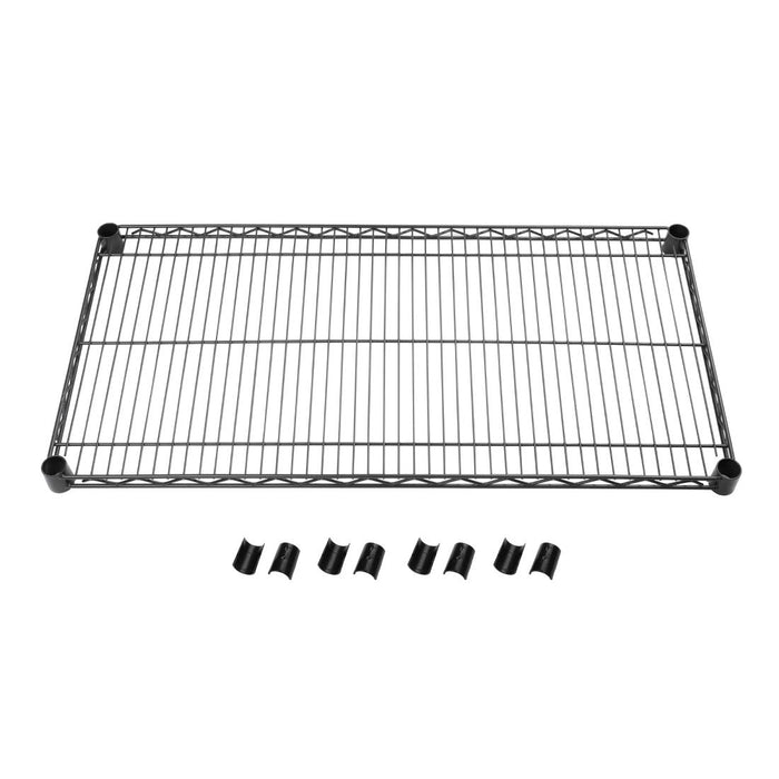 Size: 915(W) x 457(D)mm. Material: Steel. Includes 2 pairs of shelf clips