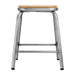 Bolero Galvanised Steel Low Stools with Wooden Seatpad (4 Pack) Bolero