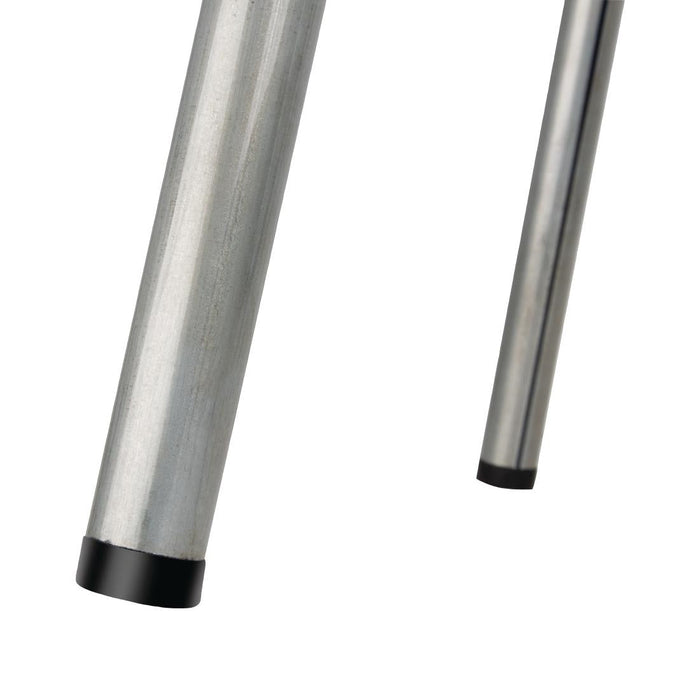 Bolero Galvanised Steel Low Stools with Wooden Seatpad (4 Pack) Bolero