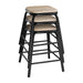 Bolero Cantina Low Stools with Wooden Seat Pad Black (4 Pack) Bolero