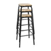 Bolero Cantina High Stools with Wooden Seat Pad Black (4 Pack) Bolero