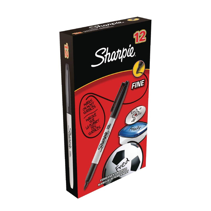 Black permanent markers. Pack quantity: 12