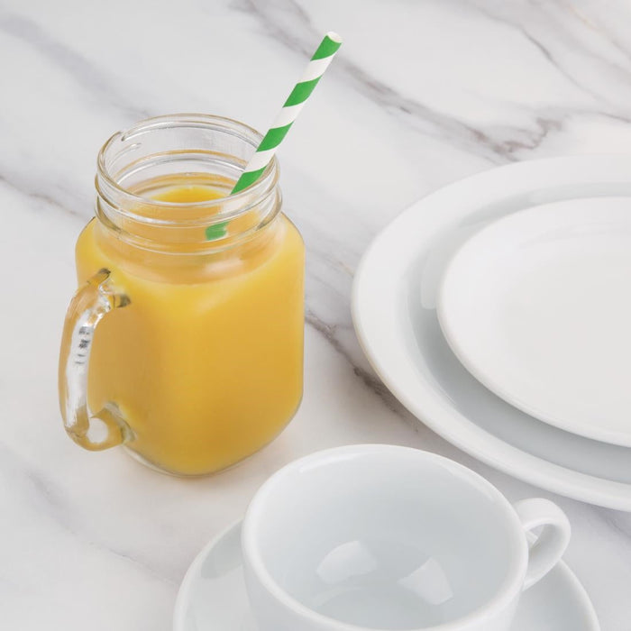 Fiesta Compostable Paper Straws Green Stripes (250 Pack) Fiesta Compostable