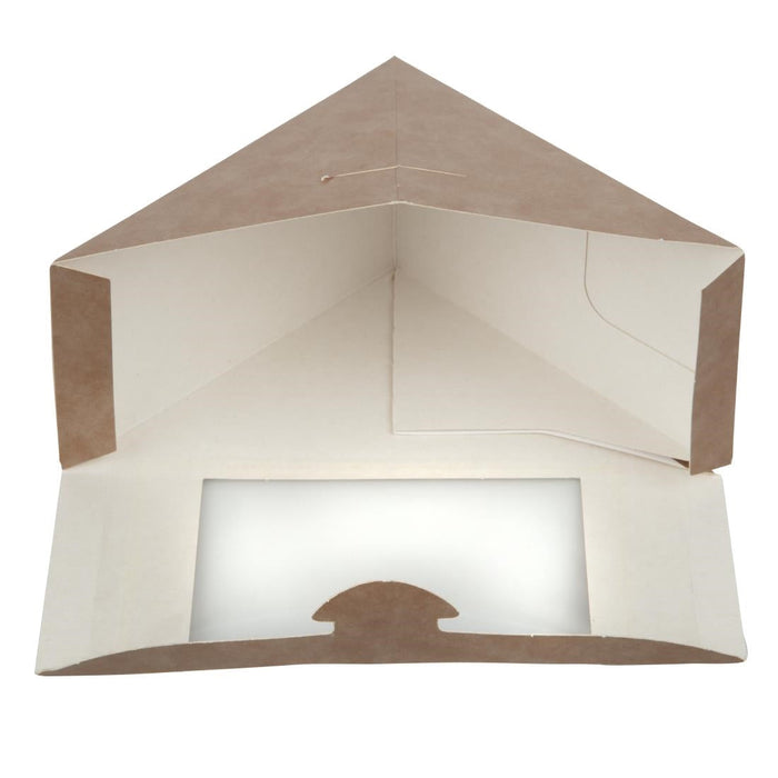 Colpac Recyclable Kraft Front-Loading Sandwich Wedges With PLA Window (500 Pack) Colpac