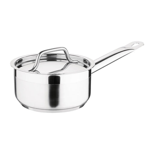 Size:14cm. Capacity: 900ml. Material: Stainless steel. Induction compatible. Lid included.