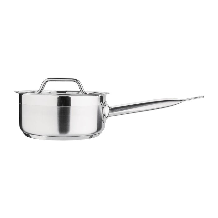 Nisbets Essentials Stainless Steel Saucepan With Lid 16cm Nisbets Essentials