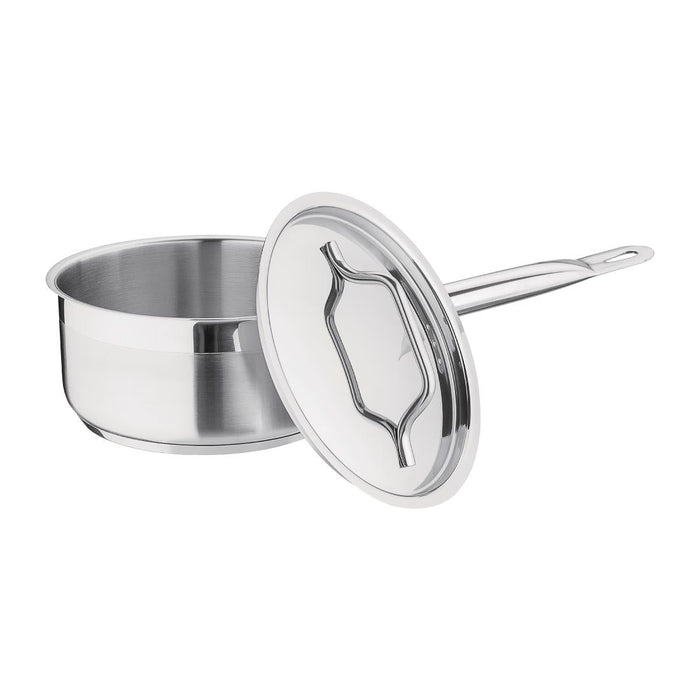 Nisbets Essentials Stainless Steel Saucepan With Lid 16cm Nisbets Essentials
