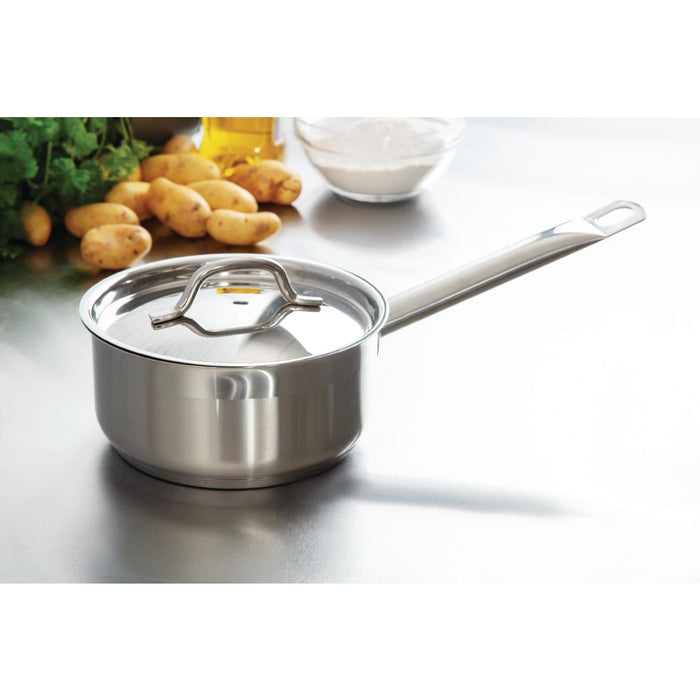 Nisbets Essentials Stainless Steel Saucepan With Lid 16cm Nisbets Essentials