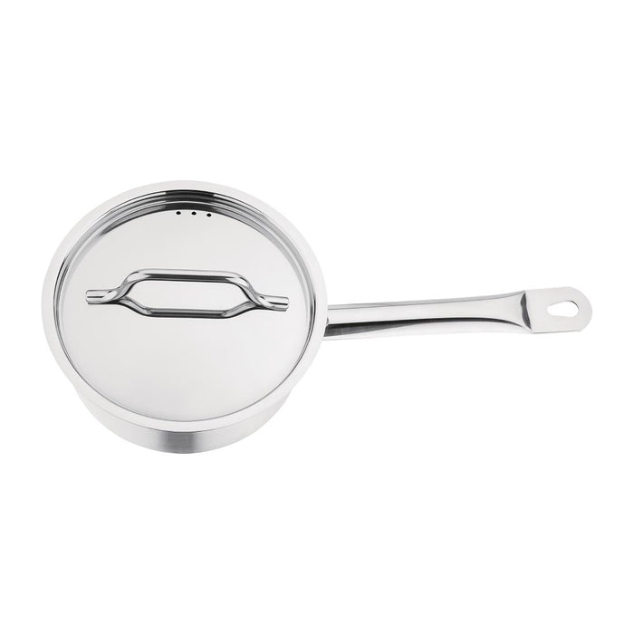 Nisbets Essentials Stainless Steel Saucepan With Lid 20cm Nisbets Essentials