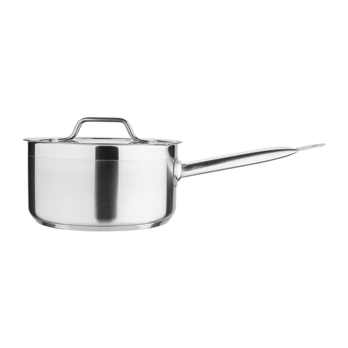 Nisbets Essentials Stainless Steel Saucepan With Lid 20cm Nisbets Essentials