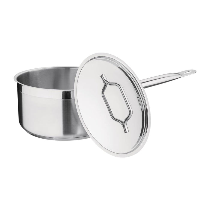 Nisbets Essentials Stainless Steel Saucepan With Lid 20cm Nisbets Essentials
