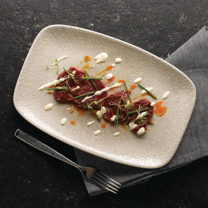 Churchill Raku Oblong Chef Plates Agate Grey 157 x 237mm (12 Pack) Churchill