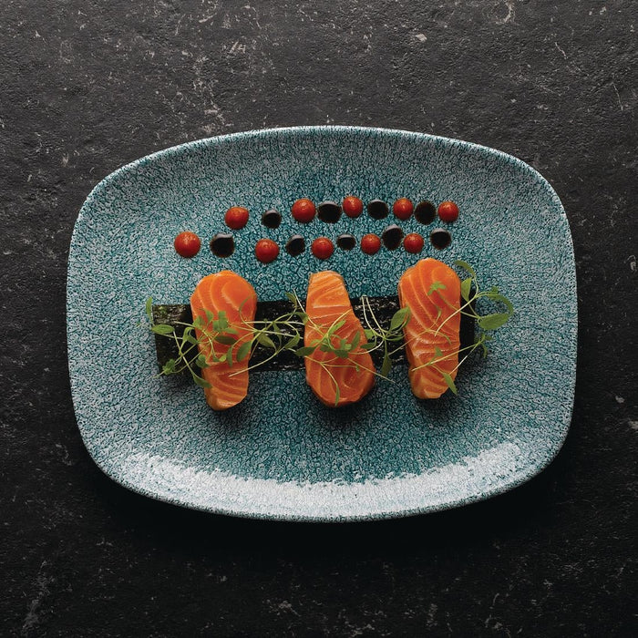 Churchill Raku Oblong Chef Plates Jade Green 157 x 237mm (12 Pack) Churchill
