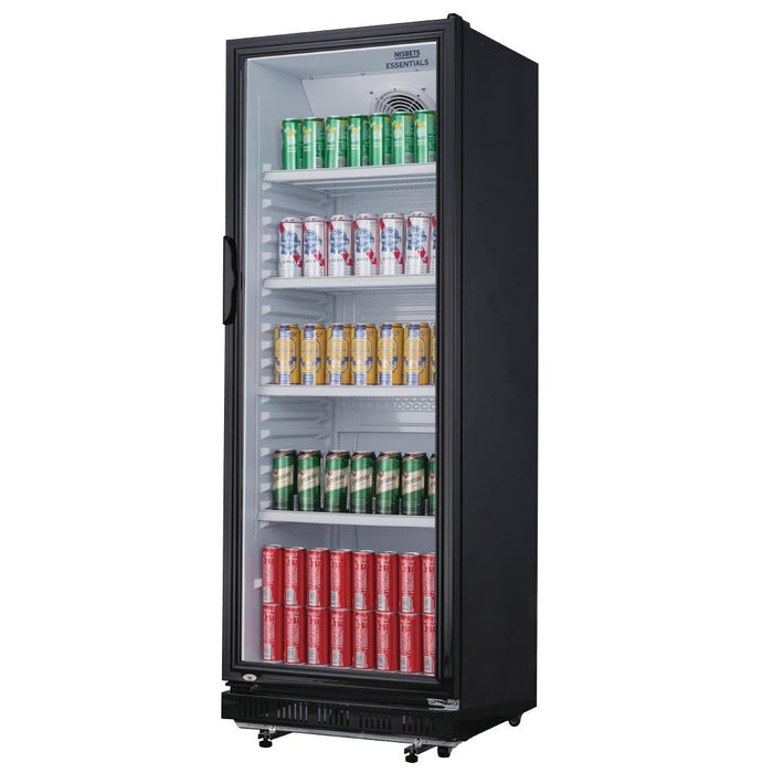 Nisbets Essentials Upright Display Cooler Black - 346Ltr Nisbets Essentials
