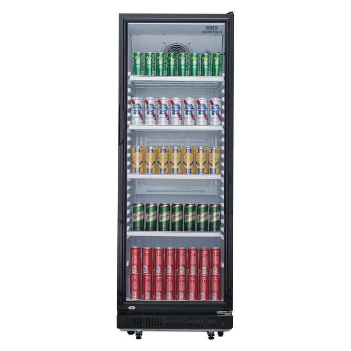 Nisbets Essentials Upright Display Cooler Black - 346Ltr Nisbets Essentials