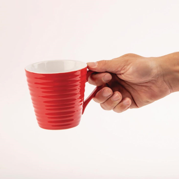 Olympia Cafe Aroma Mug Red - 340ml 11.5fl oz (6 Pack) Olympia