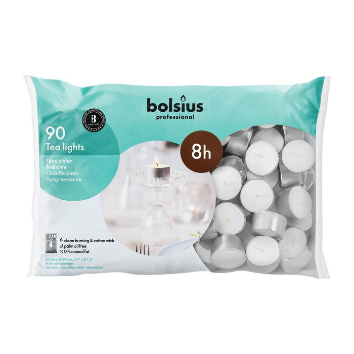 Bolsius Professional 8 Hour Tealights (90 Pack) Bolsius